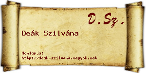 Deák Szilvána névjegykártya