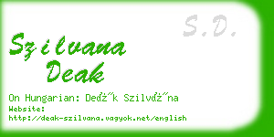 szilvana deak business card